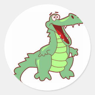 Grinning Alligator Classic Round Sticker