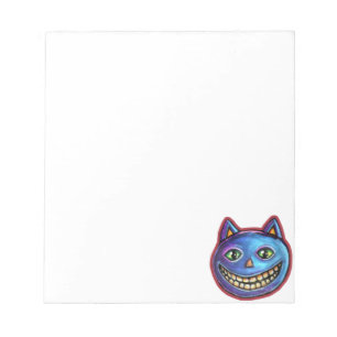 Grinning Blue Cat Vintage Halloweenies Notepad