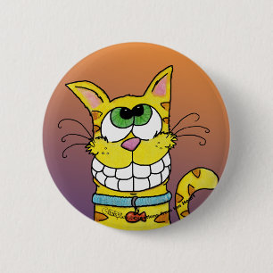 Grinning Cat 6 Cm Round Badge