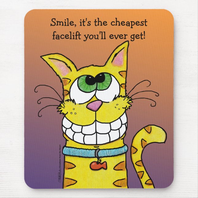 Grinning Cat Mouse Pad (Front)