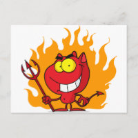 Grinning Devil With Pitchfork