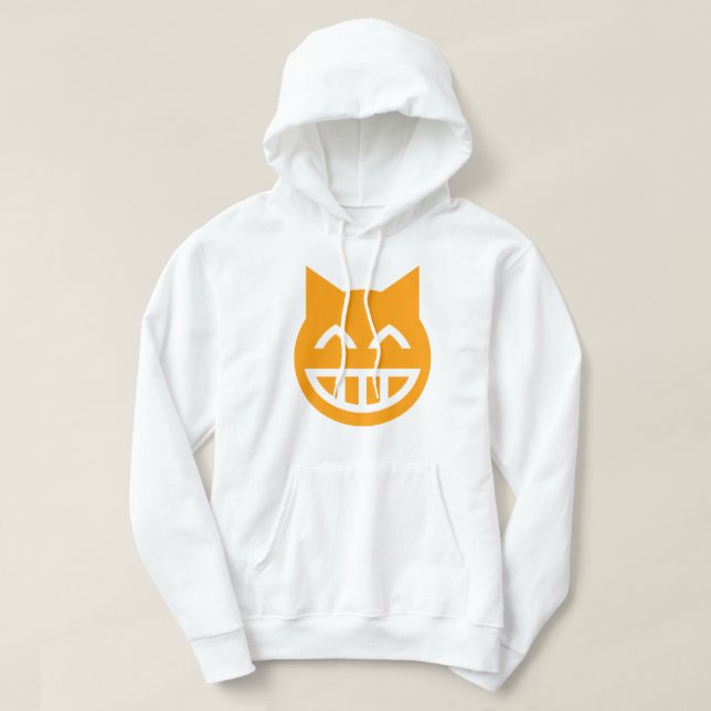 Grinning Emoji Cat Hoodie (Design Front)