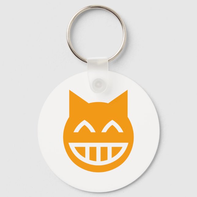 Grinning Emoji Cat Key Ring (Front)