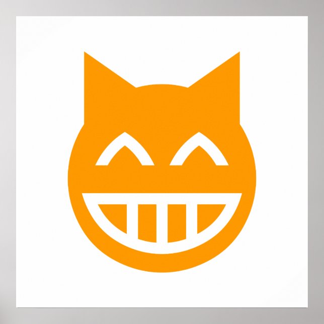 Grinning Emoji Cat Poster (Front)