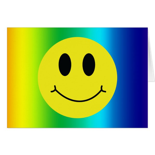 Grinning Face Classic Gradient Greeting Card (Front Horizontal)