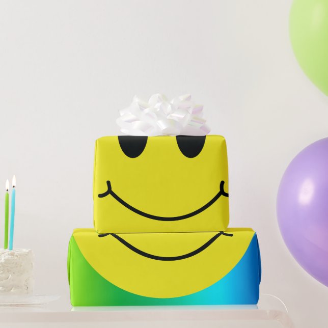 Grinning Face Classic Smiley Gradient  Wrapping Paper (Party Gifts)