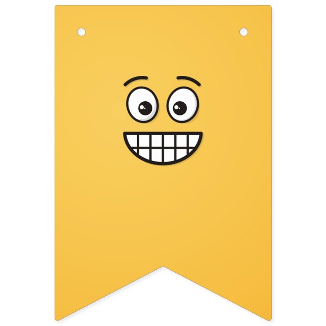 Grinning Face with Open Eyes Bunting (First Flag)