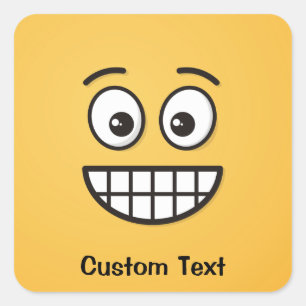 Grinning Face with Open Eyes Classic Round Sticker