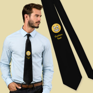 Grinning Face with Open Eyes Neck Tie