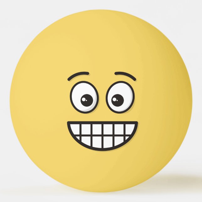 Grinning Face with Open Eyes Ping Pong Ball (Front)