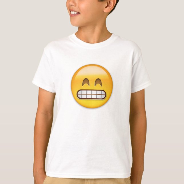 Grinning Face With Smiling Eyes Emoji T-Shirt (Front)