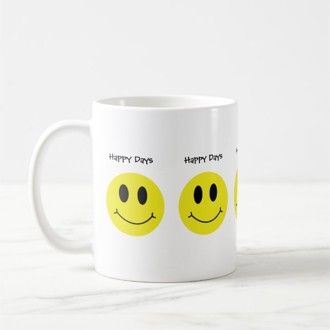 Grinning Faces Classic Happy Days  Coffee Mug (Left)