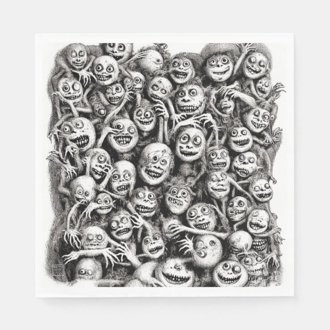 Grinning Ghouls- Paper Luncheon napkins (Front)