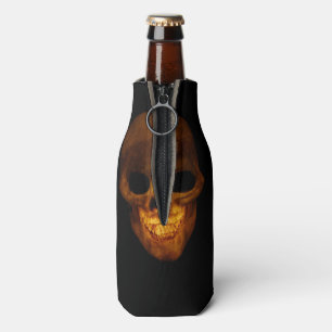 Grinning Golden Skull Split Head Bottle Cooler