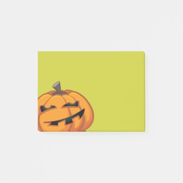 Grinning Halloween Pumpkin Post-it® Notes (Front)