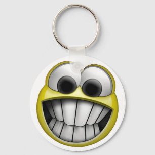 Grinning Happy Face Key Ring