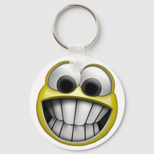 Grinning Happy Face Key Ring (Front)