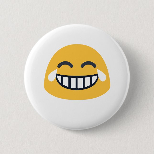 Grinning Joy Emoji 6 Cm Round Badge (Front)