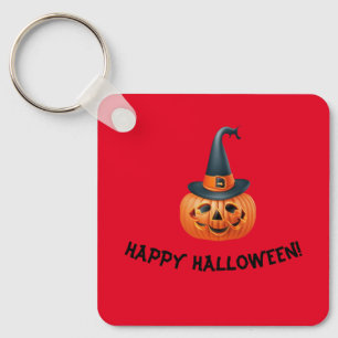 Grinning pumpkin keychain
