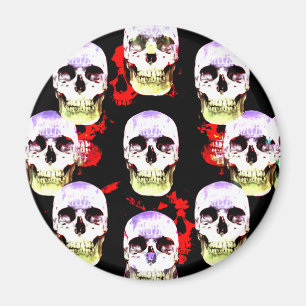 Grinning skulls gothic magnet