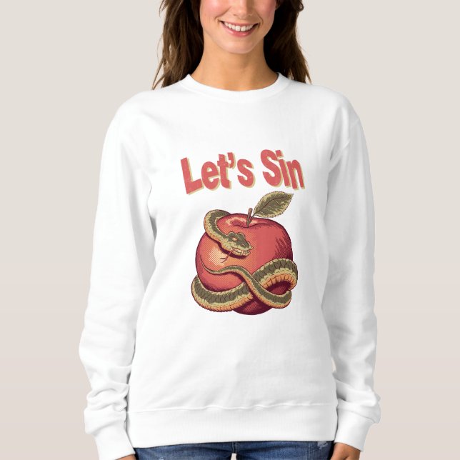 Grinning Snake and Apple Sweatshirt (Front)
