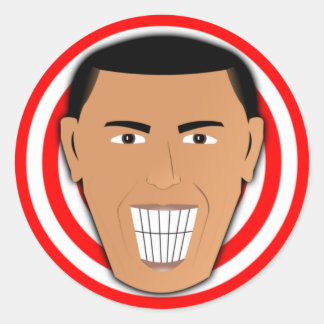 GrinningObama Classic Round Sticker