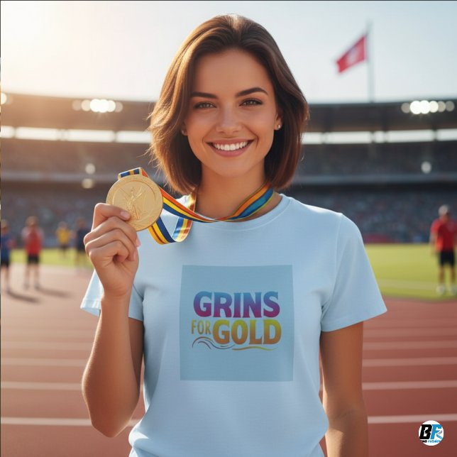 Grins for Gold Funny T-shirts (Creator Uploaded)