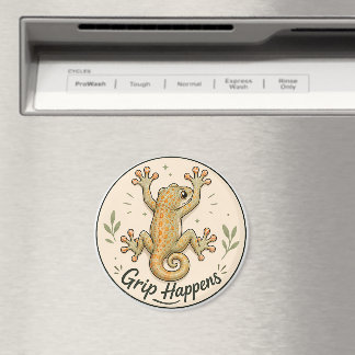 Grip Happens, Gecko Fridge Magnet. Magnet