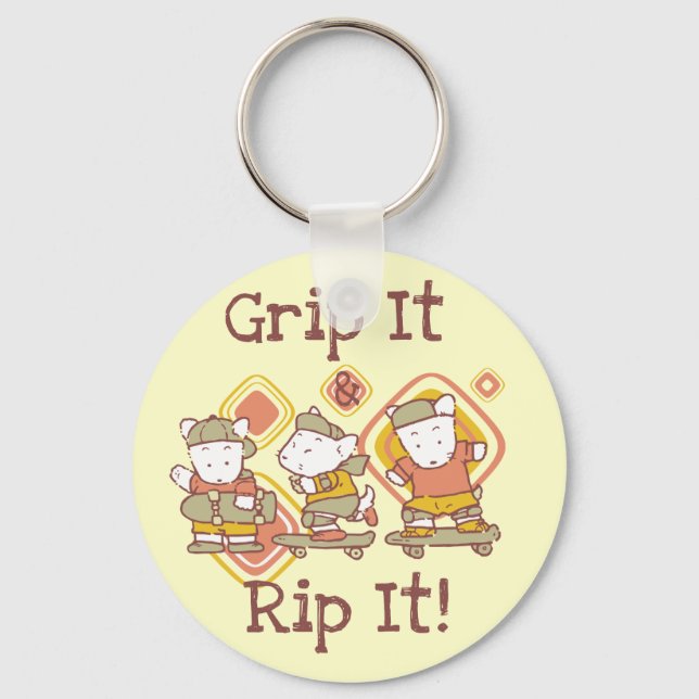 Grip It and Rip It Skateboarding Key Ring (Front)
