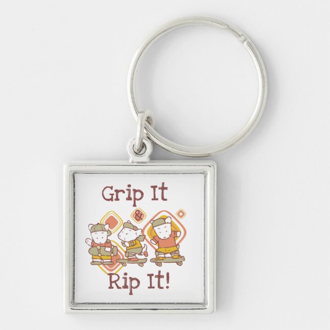 Grip It and Rip It Skateboarding Key Ring (Front)