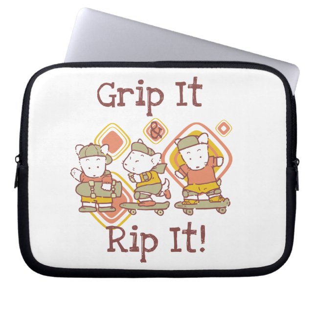 Grip It and Rip It Skateboarding Laptop Sleeve (Front)