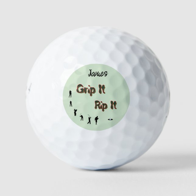 Grip It - Rip It - Customisable  Golf Balls (Front)