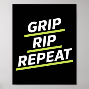 Grip Rip Repeat Disc Golf Shirt For Disc Golf Enth Poster
