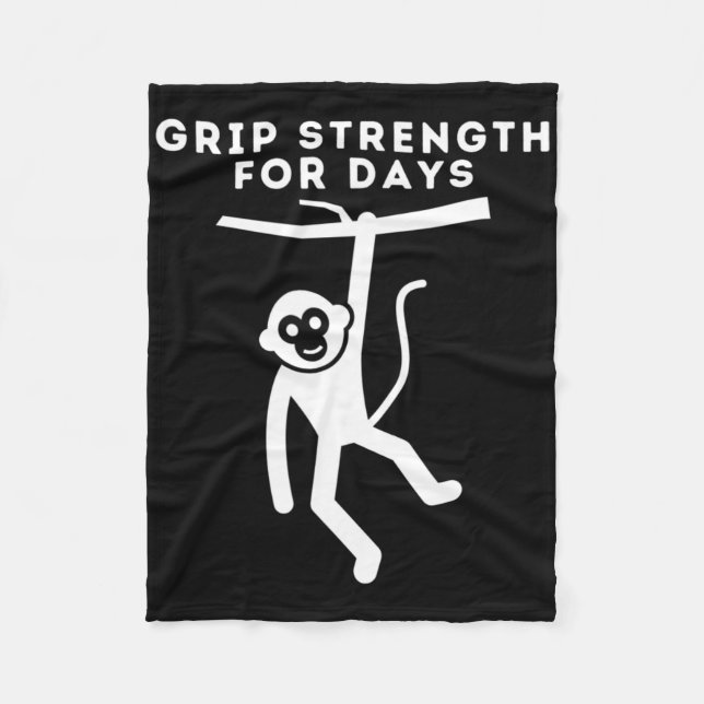 Grip Strength Climber, Cute Rock Climbing, Boulder Fleece Blanket (Front)