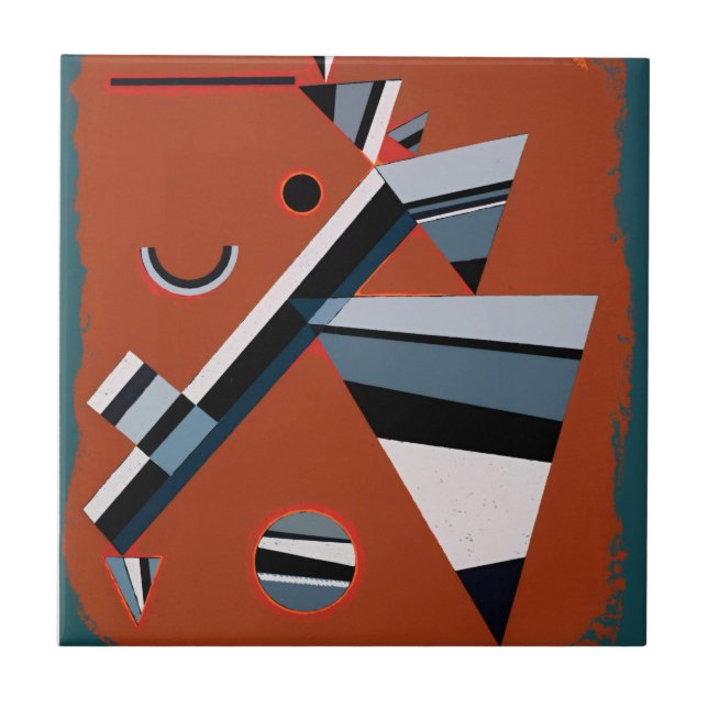 Gris by Kandinsky Abstract Painting Modern Art Tile (Front)