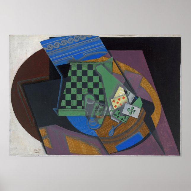 Gris - Chequerboard And Playing Cards Poster (Front)