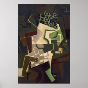Gris - Fruit Dish On A Checkered Tablecloth Poster