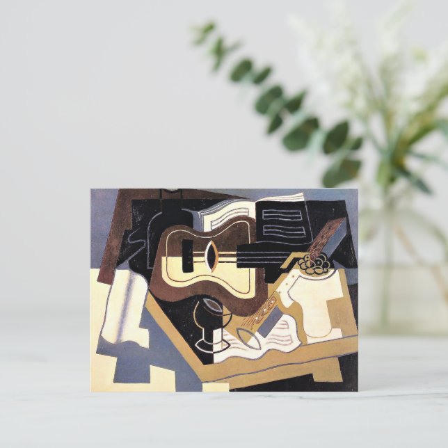 Gris - Guitar and Clarinet, fine art, Postcard (Standing Front)