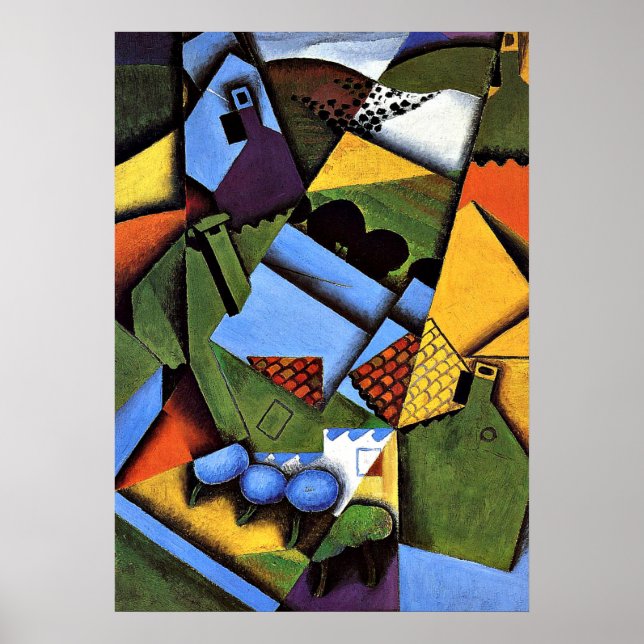 Gris - Landscape with Houses at Ceret Poster (Front)