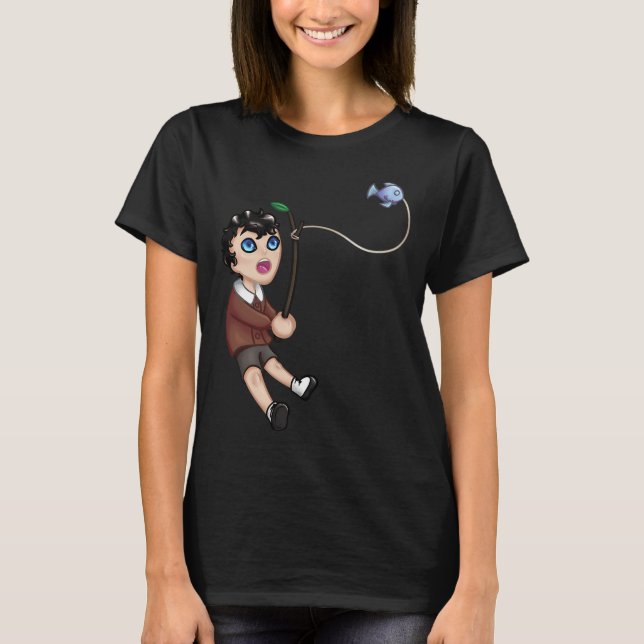 Grisha Fishing Chibi T-Shirt (Front)