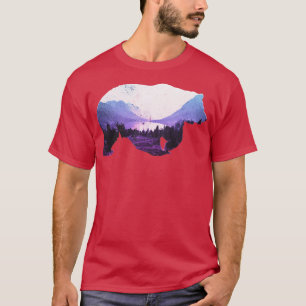 Grisly Bear Silhouette Glacier Us National Park Wi T-Shirt
