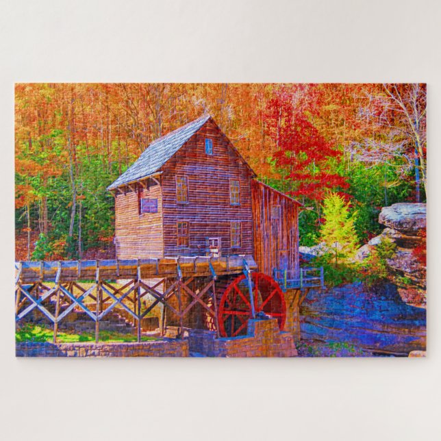 Grist Mill, Glade Creek West Virginia Jigsaw Puzzle (Horizontal)