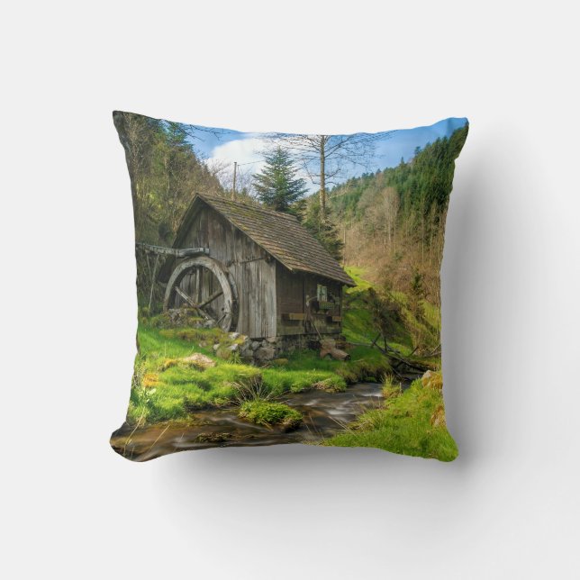 Grist Mill in the Black Forest Cushion (Front)
