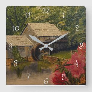 Gristmill, by Gary Poling Square Wall Clock