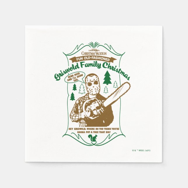 Griswold Family Christmas Chainsaw Graphic Napkin (Front)