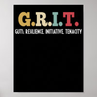 GRIT Guts Resilience Initiative Tenacity Positive