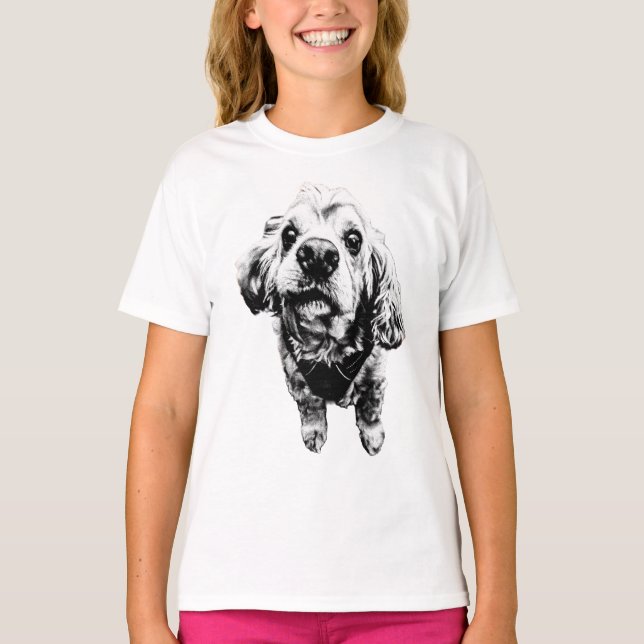 Gritty Cocker Spaniel Art – Expressive Charm T-Shirt (Front)