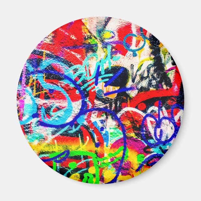 Gritty Crazy Graffiti Magnet (Front)