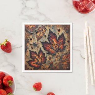 Gritty Fall Decaying Leaves Découpage Napkins