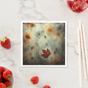 Gritty Fall Steamy Window Glass Découpage Napkins
